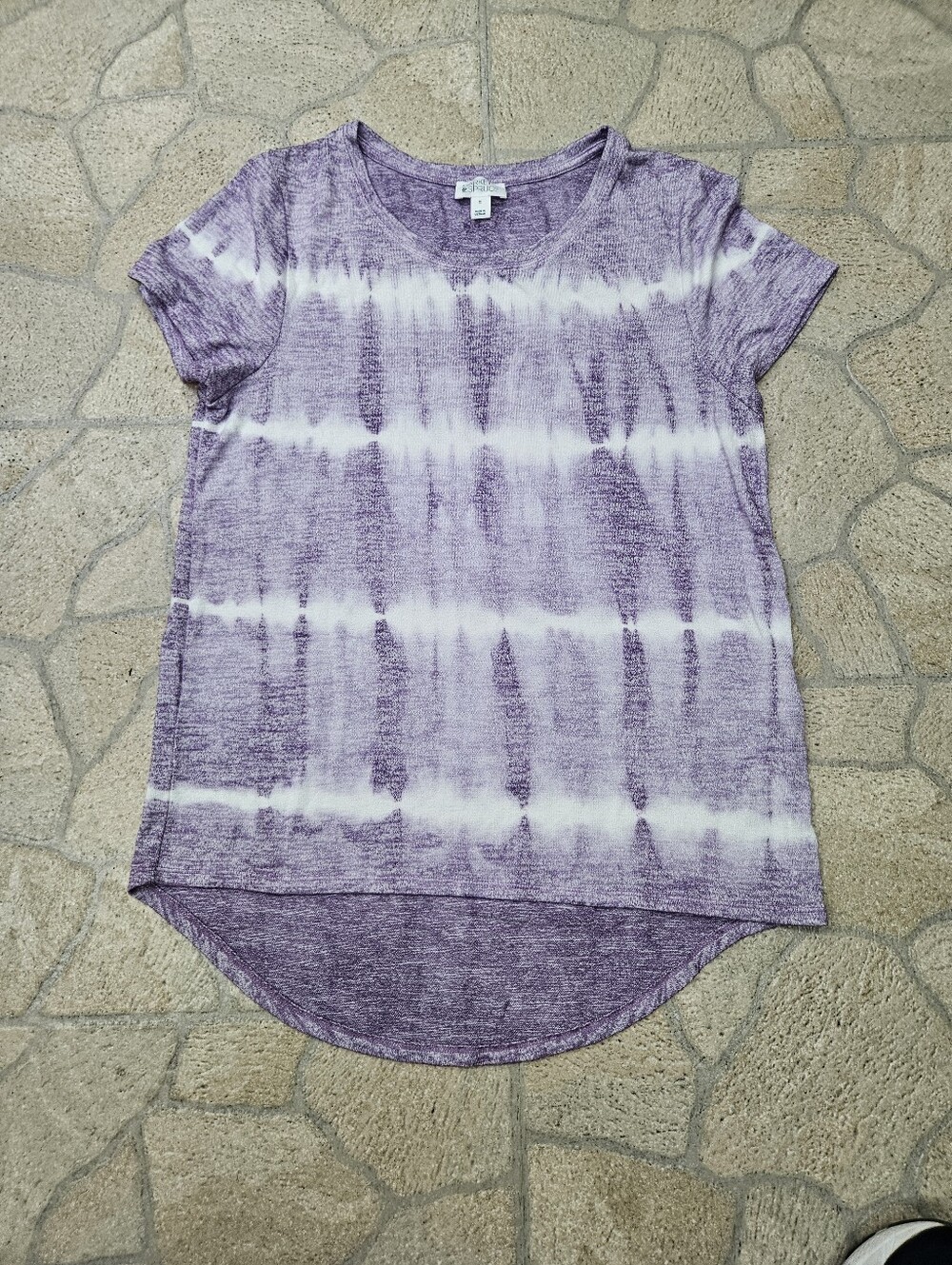 Market & Spruce Purple and White Tie-Dye Short Sleeve Tee